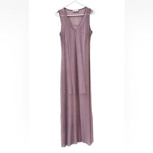 WYLDR sleeveless maxi formal evening dress‎ sheer mauve light pastel SzL NEW
